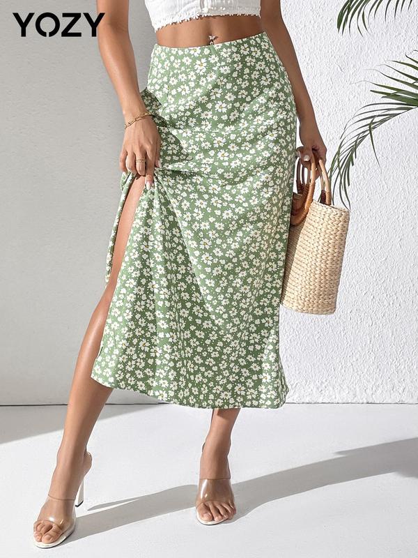 Yozy Ditsy Floral Split Thigh Skirt