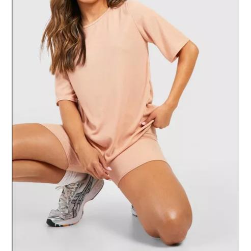 Stone Oversized T-shirt & Cycling Shorts Set