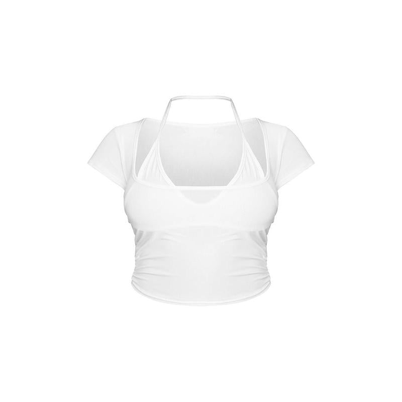 Shape White Bralet Detail Cut Out Crop Top