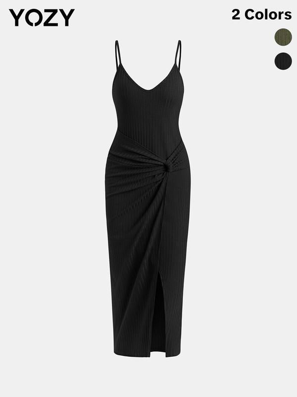 Yozy Minimalist Twist Front Cami Dress