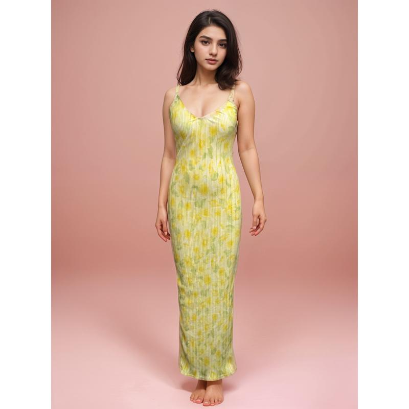 Midaxi Dress with Crewy Neck