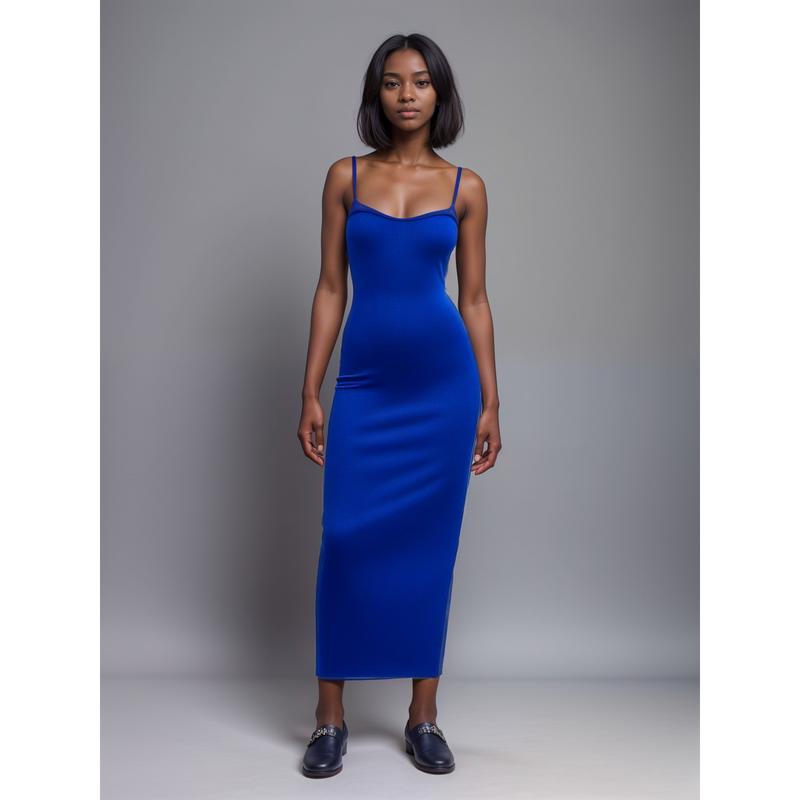 Royal Blue Sculpt Strappy Maxi Dress