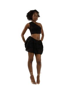 Saint Me Women's Two-Piece Ruffle Skirt and One-Shoulder