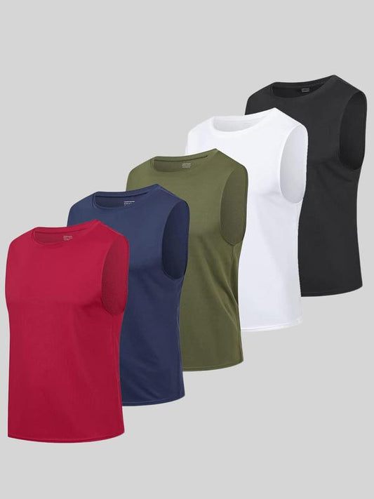 Men's Solid Round Neck Sports Vest