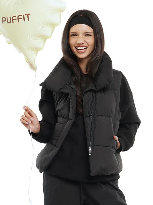 Solid Color Sleeveless Winter Puffer Vest