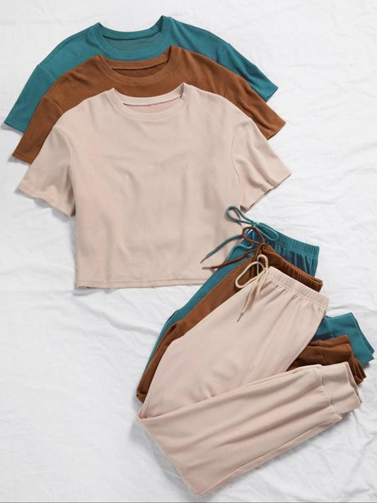 Women's Solid Pants Set