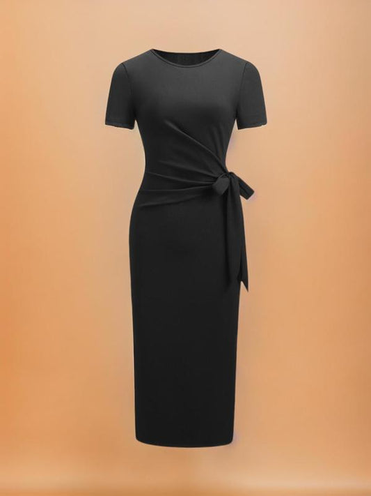 Yozy Minimalist Bow Decor Bodycon Dress