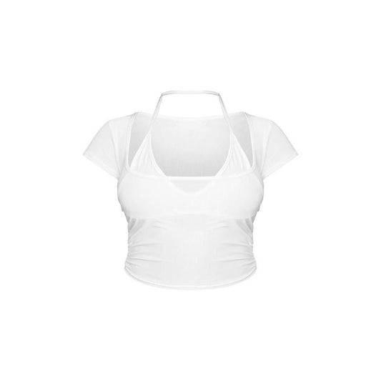Shape White Bralet Detail Cut Out Crop Top