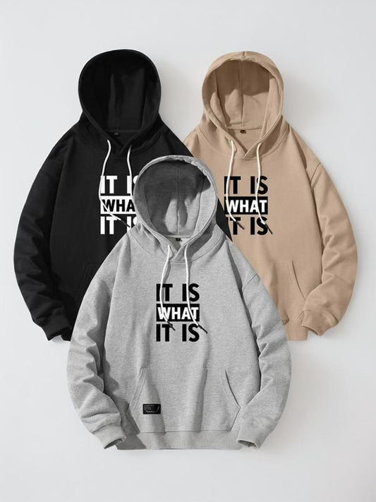 Men's Loose Thin Slogan Hoodie