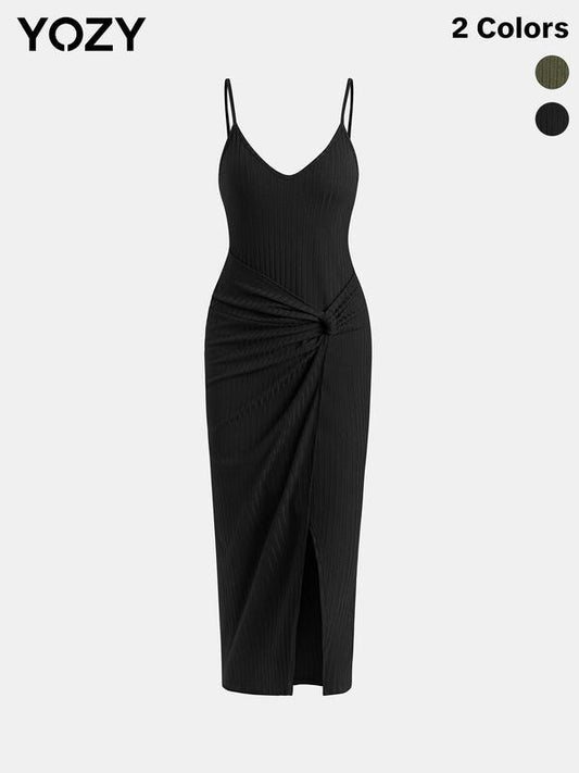 Yozy Minimalist Twist Front Cami Dress