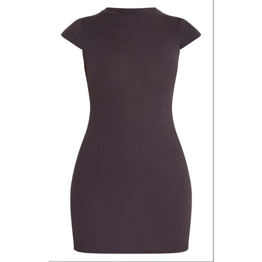 High Neck Ribbed Bodycon Dress