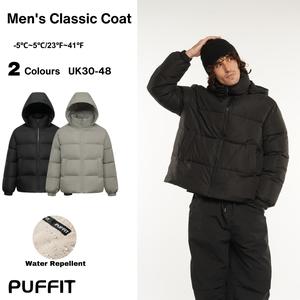 PUFFIT Men’s Premium Fitted Detachable Hooded Puffer Jacket
