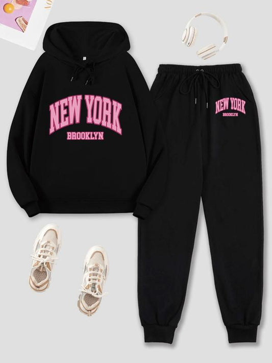 Women's Letter Print Sweatsuit Set