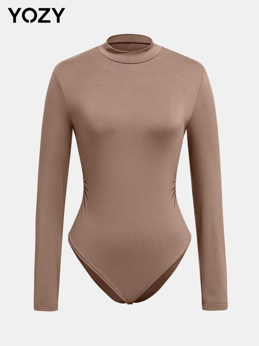 Fitting Collar Side Shirred Bodysuit