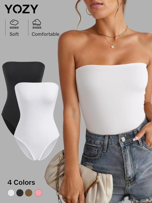 Yozy Women's Solid Strapless Bodysuit