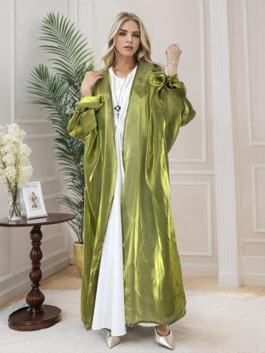 Women's Knot Batwing Sleeve Organza Coat