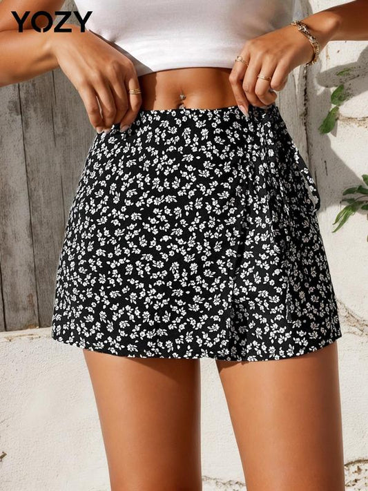Yozy Ditsy Floral Wrap Shorts