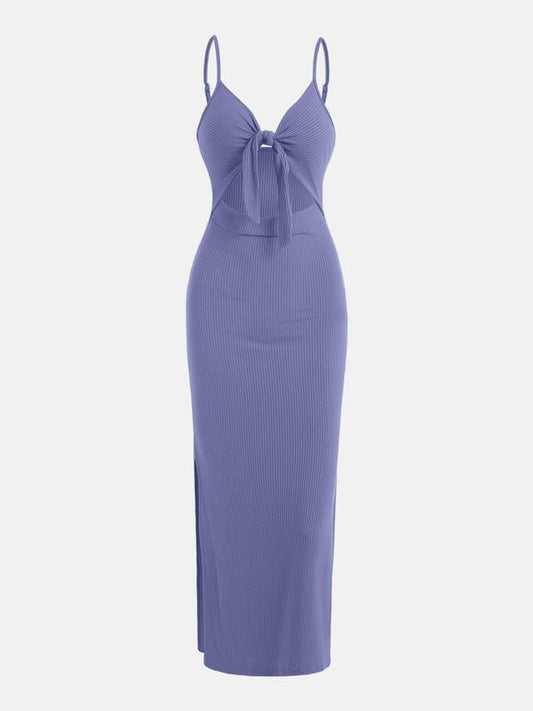 Summer Women's Cut Out Knot Front Bodycon Dress