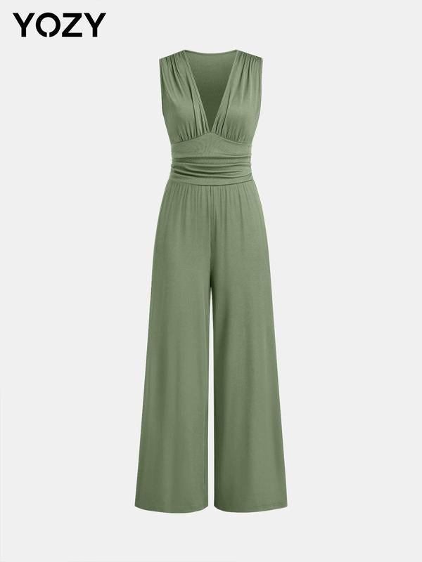 Ruched Pocket Tank Jumpsuit