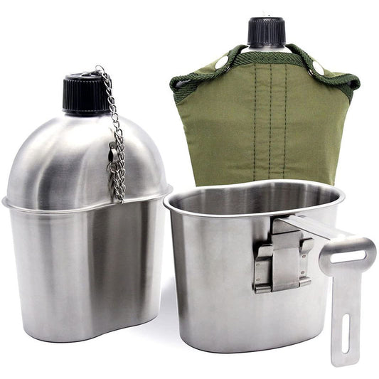 ELK Stainless Steel Military Canteen and Cup Set